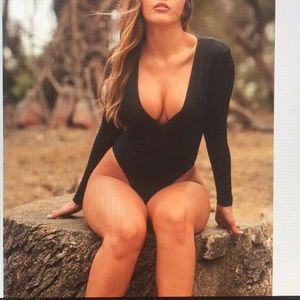 Good American Compression Black Bodysuit